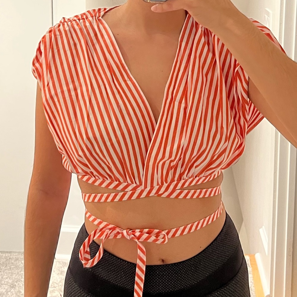 Cute wrap crop top